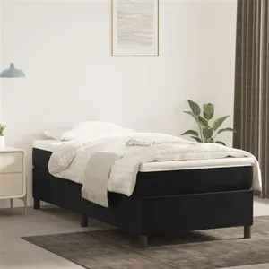 vidaXL Cadre de lit Noir 90x190 cm Velours pas cher