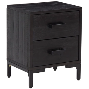 vidaXL Table de chevet Noir 40x30x55 cm Bois de pin massif pas cher