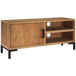 vidaXL Meuble TV Marron 90x30x40 cm Bois de pin massif pas cher