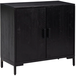 vidaXL Buffet Noir 75x35x70 cm Bois de pin massif