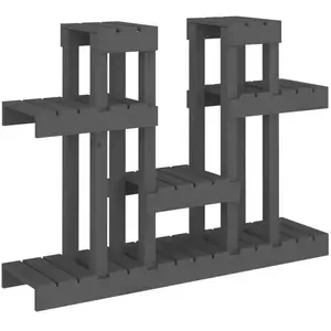 Comparateur de prix : vidaXL Support à plantes Gris 104,5x25x77,5 cm Bois massif de pin