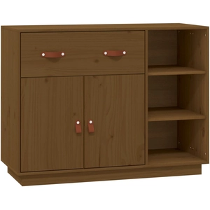 vidaXL Buffet Marron miel 98,5x40x75 cm Bois massif de pin pas cher