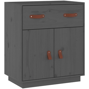 vidaXL Buffet Gris 65,5x40x75 cm Bois massif de pin pas cher