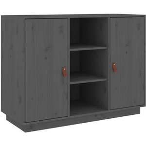 vidaXL Buffet Gris 100x40x75 cm Bois massif de pin pas cher