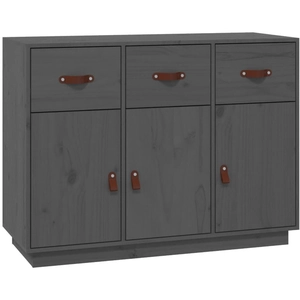 vidaXL Buffet Gris 100x40x75 cm Bois massif de pin pas cher
