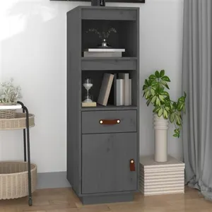 vidaXL Buffet haut Gris 34x40x108,5 cm Bois massif de pin pas cher