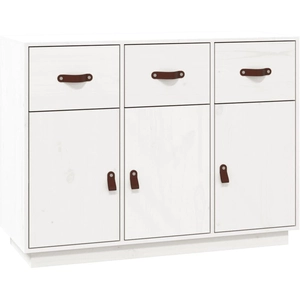 vidaXL Buffet Blanc 100x40x75 cm Bois massif de pin pas cher