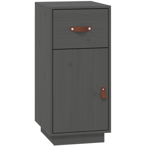 vidaXL Buffet Gris 34x40x75 cm Bois massif de pin pas cher