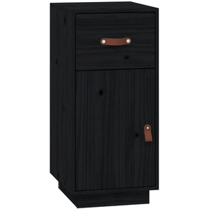 Comparateur de prix : vidaXL Buffet Noir 34x40x75 cm Bois massif de pin