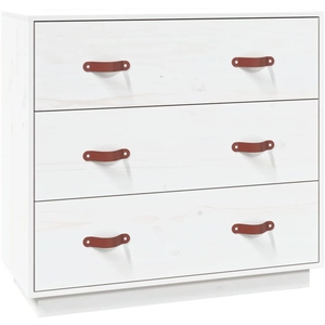 vidaXL Buffet Blanc 80x40x75 cm Bois massif de pin pas cher