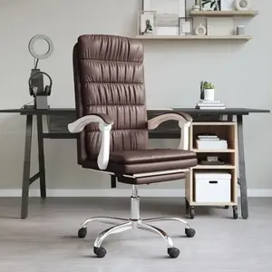 vidaXL Fauteuil inclinable de bureau Marron Similicuir pas cher