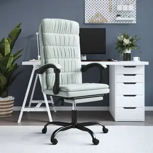 vidaXL Fauteuil inclinable de bureau Gris clair Velours pas cher