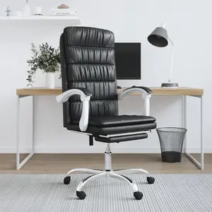 vidaXL Fauteuil inclinable de bureau Noir Similicuir pas cher