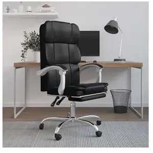 vidaXL Fauteuil inclinable de bureau Noir Similicuir pas cher