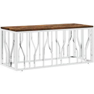 Comparateur de prix : vidaXL Table basse 110x45x45 cm acier inoxydable et verre