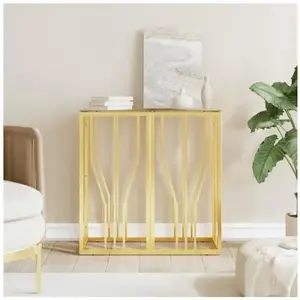 Comparateur de prix : vidaXL Table console doré 70x30x70 cm acier inoxydable et verre