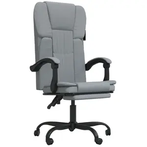 vidaXL Fauteuil inclinable de bureau Gris clair Tissu pas cher