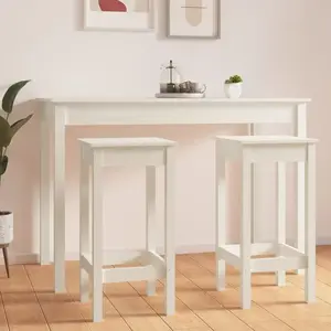 vidaXL Chaises de bar lot de 2 blanc 40x40x78 cm bois de pin solide pas cher