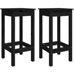 vidaXL Chaises de bar lot de 2 noir 40x40x78 cm bois de pin solide pas cher