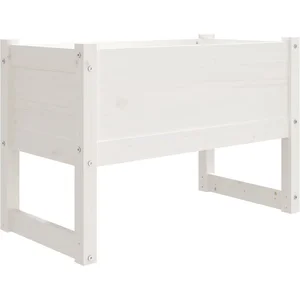 vidaXL Jardinière Blanc 78x40x52 cm Bois massif de pin pas cher