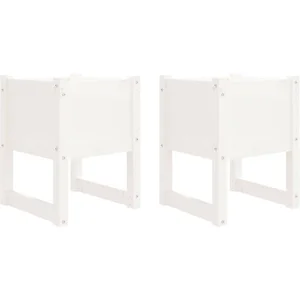 vidaXL Jardinières 2 pcs Blanc 40x40x52,5 cm Bois massif de pin