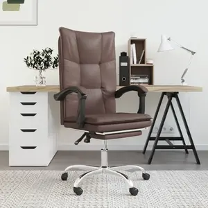 vidaXL Fauteuil inclinable de bureau Marron Similicuir pas cher