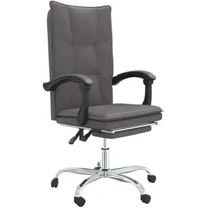 vidaXL Fauteuil inclinable de bureau Gris Similicuir pas cher