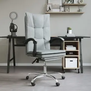 vidaXL Fauteuil inclinable de bureau Gris foncé Tissu pas cher