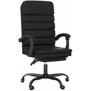 vidaXL Fauteuil de massage inclinable de bureau Noir Similicuir pas cher