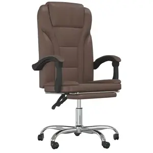 vidaXL Fauteuil inclinable de bureau Marron Similicuir pas cher