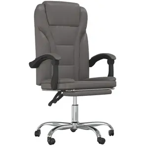 vidaXL Fauteuil inclinable de bureau Gris Similicuir pas cher