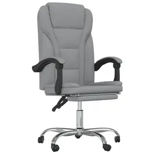 vidaXL Fauteuil inclinable de bureau Gris clair Tissu pas cher