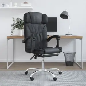 Comparateur de prix : vidaXL Vidaxl Fauteuil De Massage Inclinable De Bureau Noir Similicuir