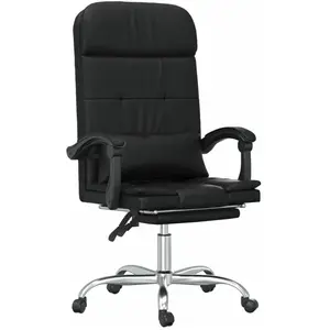vidaXL Fauteuil de massage inclinable de bureau Noir Similicuir pas cher