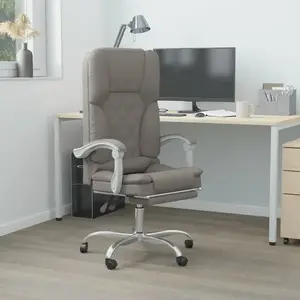 vidaXL Vidaxl Fauteuil De Massage Inclinable De Bureau Taupe Tissu pas cher