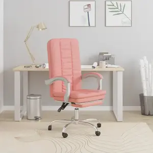 Non communiqué vidaXL Fauteuil inclinable de bureau Rose Similicuir pas cher