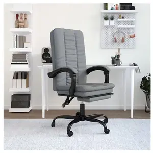 vidaXL Fauteuil inclinable de bureau Gris clair Tissu pas cher