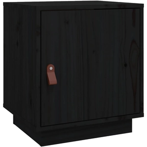 vidaXL Tables de chevet 2 pcs Noir 40x34x45 cm Bois de pin massif pas cher