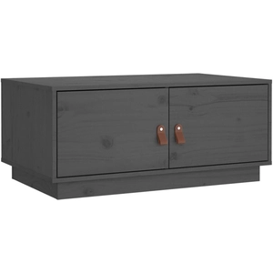 vidaXL Table basse Gris 80x50x35 cm Bois massif de pin pas cher