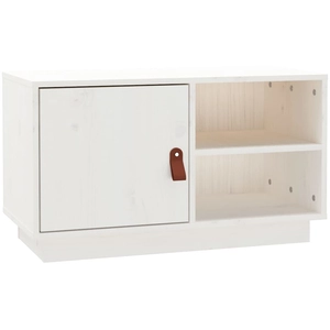 vidaXL Meuble TV Blanc 70x34x40 cm Bois de pin massif pas cher