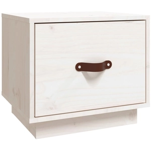 vidaXL Tables de chevet 2 pcs Blanc 40x34x35 cm Bois de pin massif pas cher