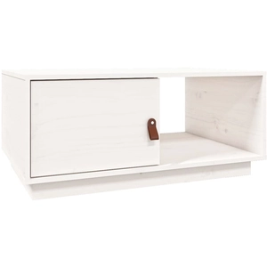 vidaXL Table basse Blanc 80x50x35,5 cm Bois massif de pin pas cher
