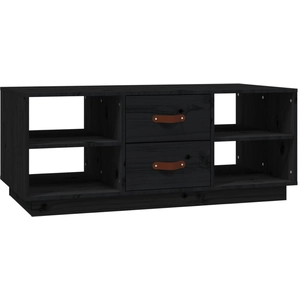 vidaXL Table basse Noir 100x50x41 cm Bois massif de pin pas cher
