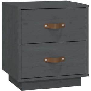 vidaXL Table de chevet Gris 40x34x45 cm Bois de pin massif pas cher