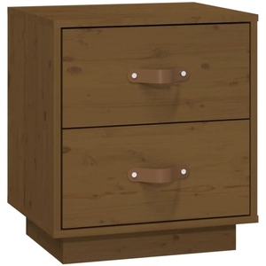vidaXL Table de chevet Marron miel 40x34x45 cm Bois de pin massif pas cher