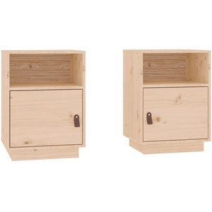 vidaXL Tables de chevet 2 pcs 40x34x55 cm Bois de pin massif pas cher