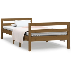 vidaXL Cadre de lit Marron miel 75x190 cm Bois de pin massif pas cher