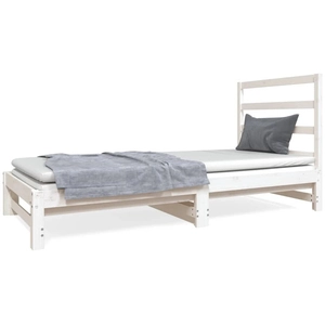 vidaXL Lit coulissant Blanc 2x(90x190) cm Bois de pin massif pas cher