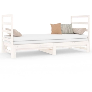 vidaXL Lit coulissant Blanc 2x(90x190) cm Bois de pin massif pas cher