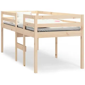 vidaXL Lit haut 75x190 cm Bois de pin massif pas cher